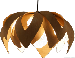 Tulip pendant light in wood - mike vanbelleghem - passion 4 wood - small